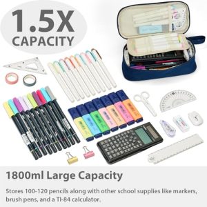 SPACEMATE Large Capacity Pencil Case – Midnight Blue