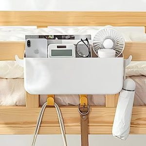 7UYUU Bunk Bed Shelf: White Plastic Bedside Caddy