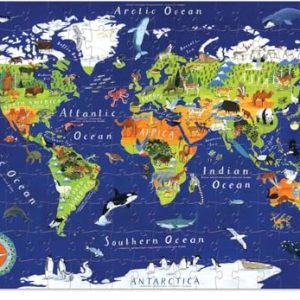 Crocodile Creek World Map Floor Puzzle & Poster