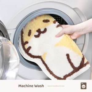 Cute Cat Bath Mat – Non-Slip Microfiber Shower Rug 20×24