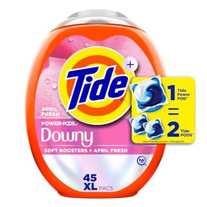 Tide Power PODs 2-in-1 w/ Downy Soft Boosters, April Fresh 45 Ct