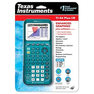 TI-84 Plus CE Color Graphing Calculator – Teal Metallic