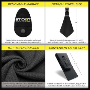 STICKIT Magnetic Sports Towel – Gym & Yoga Quick-Dry Microfiber