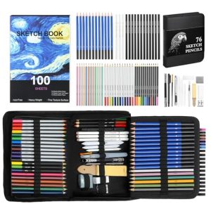 COOL BANK 76-Piece Pro Drawing & Sketching Kit w/Sketchbook