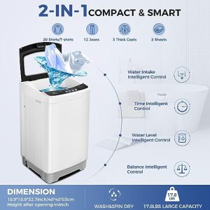 Nictemaw 17.8lb Full Auto Washer Dryer Combo