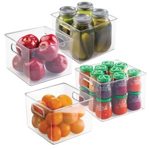 iDesign Clear Pantry Storage Bins with Handles (4-Pack)
