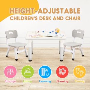 JIAOQIU Kids Table & Chair Set – Adjustable & Safe