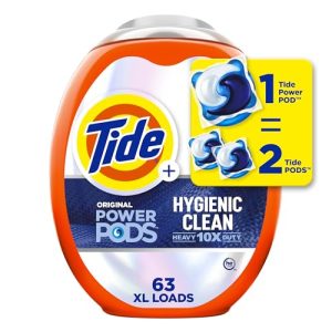Tide Hygienic Clean Heavy 10x Duty Power PODS, Original 63ct