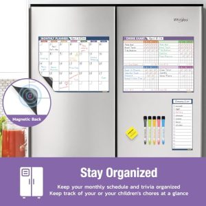 Magnetic Dry Erase Calendar & Family Chore Chart