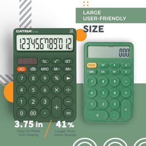 CATIGA 12-Digit Desktop Calculator – Solar & Battery