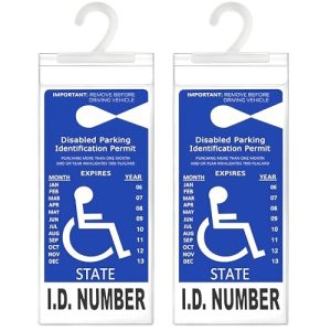 LotFancy Handicap Placard Holder - Ultra Transparent (2-Pack)