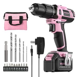 WORKPRO Pink 20V Cordless Drill Driver Kit with Bag