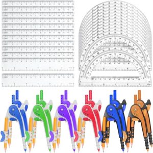 Zealor 36-Pack Math Compass & Protractor Set