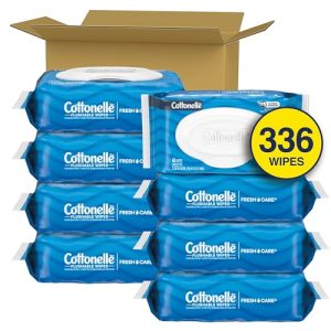 Cottonelle Fresh Feel Flushable Wipes – 8 Pack (336 Wipes)