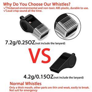 2-Pack Sports Whistles with Lanyard & Mouth Grip