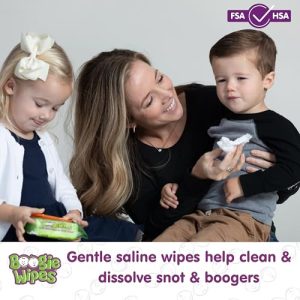 Boogie Saline Nose Wipes for Baby & Kids – 45 Count