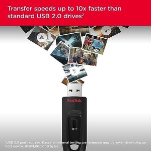 SanDisk 128GB Ultra USB 3.0 Flash Drive – Black