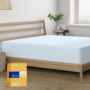 Cal King Fitted Sheet – 600TC Egyptian Cotton Light Blue