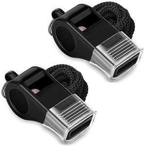 2-Pack Sports Whistles with Lanyard & Mouth Grip