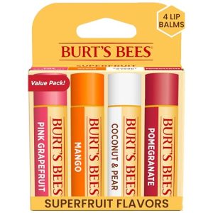 Burt’s Bees Lip Balm 4-Pack: Fruit Flavors & Beeswax