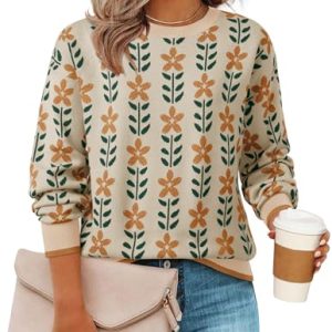 ZESICA Women’s Fall Oversized Crewneck Sweater – Trendy Knit