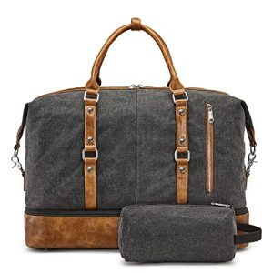 S-ZONE Men’s Canvas Weekender Duffle Bag with Shoe Comp.