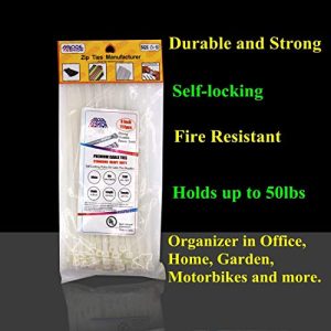 HAODE FASHION 8 Inch Heavy Duty Cable Ties – 100 Pack
