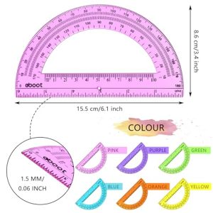 EBOOT 24-Pack 180° Plastic Math Protractors (Multi-Color)
