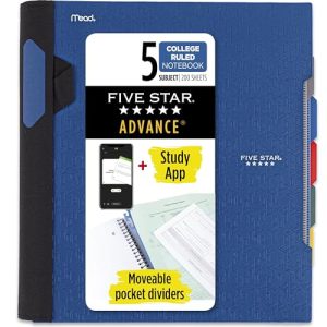 Five Star 5-Subject Spiral Notebook + Study App