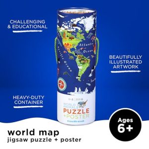 Crocodile Creek World Map Floor Puzzle & Poster