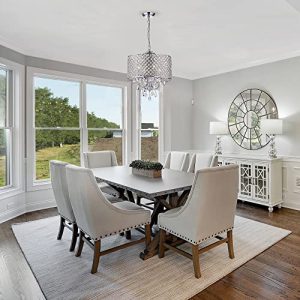 Edvivi Marya 4-Lights Chrome Round Crystal Chandelier