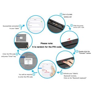 OMOTON Bluetooth Keyboard for iPad & Tablets – Black