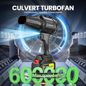 Cordless Leaf Blower – 600K RPM, 2 Batteries, Fast Charger