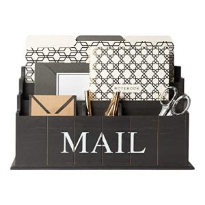 Blu Monaco Espresso Wooden Mail Organizer - 3-Tier