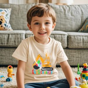 Toddler Boy Easter “Eggs-cavator” Bunny T-Shirt (7T)