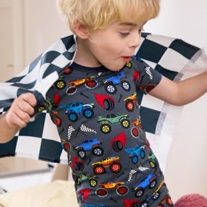 Toddler Bamboo Viscose Truck Pajamas – Short Summer Set