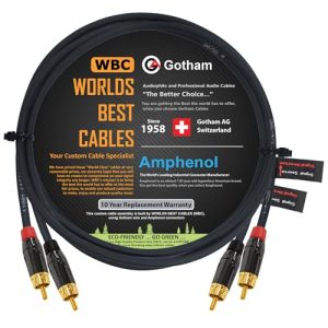 3ft Gotham GAC-4/1 Star-Quad RCA Audio Cable Pair