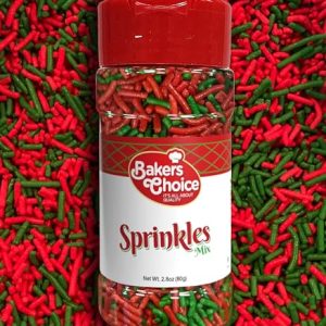Baker's Choice Christmas Sprinkles - Red & Green Jimmies 2.8oz