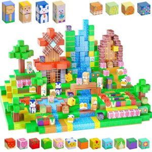 120PCS Farm Magnetic Blocks: STEM Montessori Toy for Kids 3-8