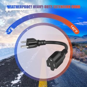 KUNLUN 5-Pack 8-Inch 3-Prong Outlet Saver Cords