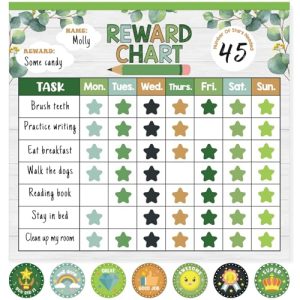 Magnetic Eucalyptus Reward Chart for Kids - Chore & Behavior