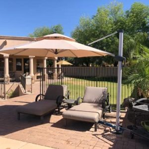 PURPLE LEAF 10ft Cantilever Patio Umbrella – Beige Offset Sun