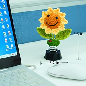 Sunflower Bobblehead Car Decor – Dashboard & Desk Ornament