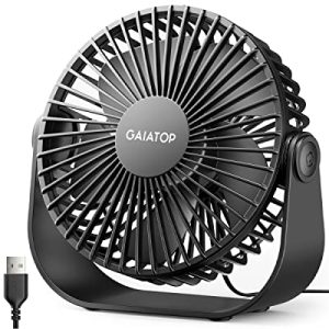 Gaiatop 5.5" USB Desk Fan: Portable, Quiet, 90° Rotate