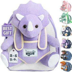 Purple Triceratops Toy & Toddler Backpack Set
