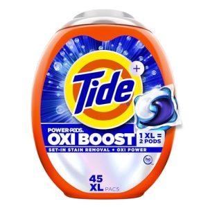Tide Oxi Boost Power PODS, Stain Remover Plus Oxi Power, 45 Ct