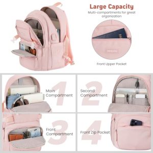 WINDARS Pink School Laptop Backpack – USB Port