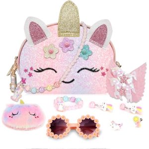 Unicorn Purse & Jewelry Pretend Play Set for Little Girls