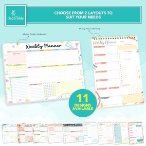 Decorably Undated Weekly To Do List Notepad (Colorful Pastel)