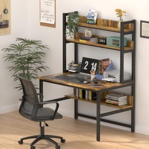 Aquzee 47″ Computer Desk with Hutch & Shelves – Home Office